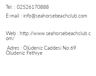 Sea Horse Beach Club iletiim bilgileri